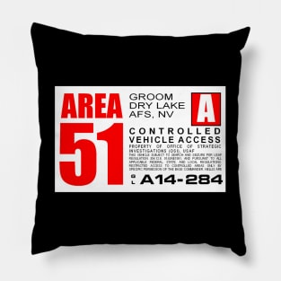 Area 51 Perimiter Warning Sign - Red Pillow