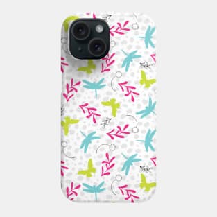 Spring Garden Butterflies and Dragonflies Phone Case