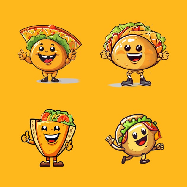 kawaii Taco cehees T-Shirt cute potatofood funny by nonagobich