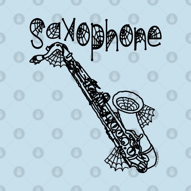 Saxophone Halloween Cobwebs by Barthol Graphics