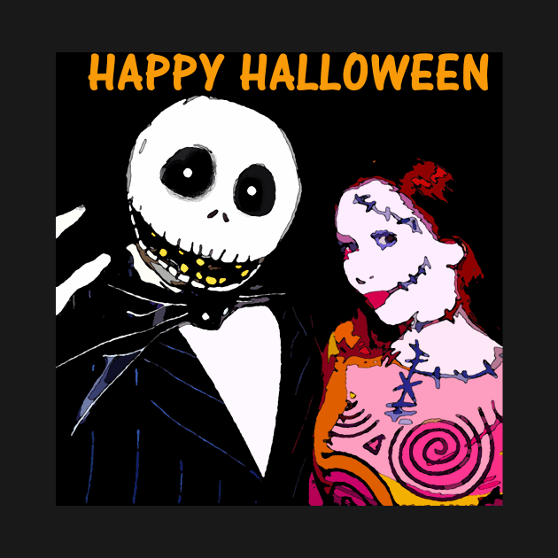 Custom Halloween card Scary couple by dltphoto