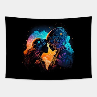 kissing astronaut Tapestry