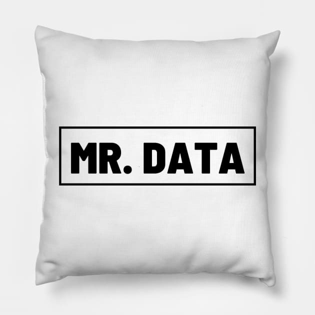 Mr. Data Pillow by Toad House Pixels