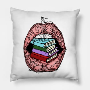 book worm mouth Pillow