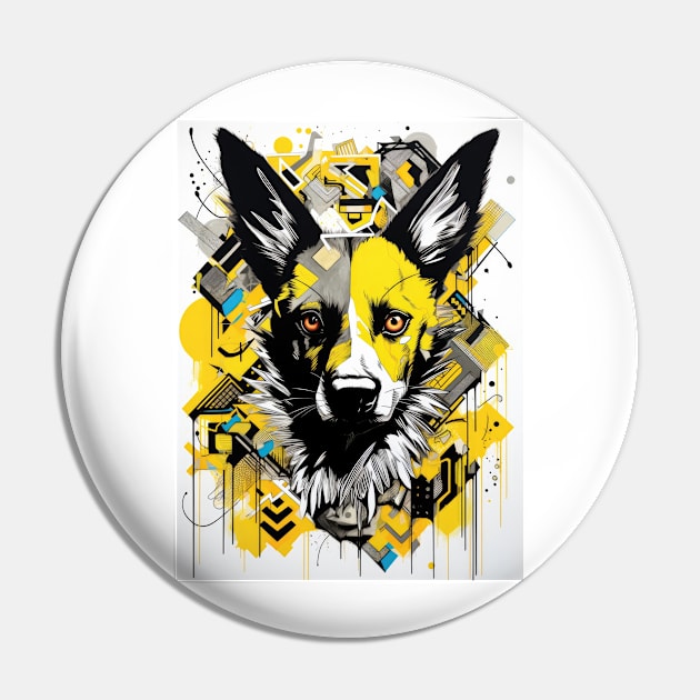 Cartoon African Wild Dog Graffiti #1 Pin by Chromatic Fusion Studio