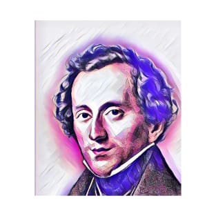 Felix Mendelssohn Pink Portrait | Felix Mendelssohn Artwork 7 T-Shirt