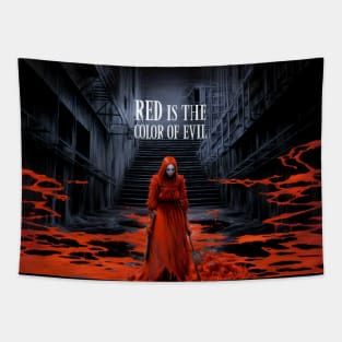 Halloween Red 2: Red is the Color of Evil on a Dark Background Tapestry