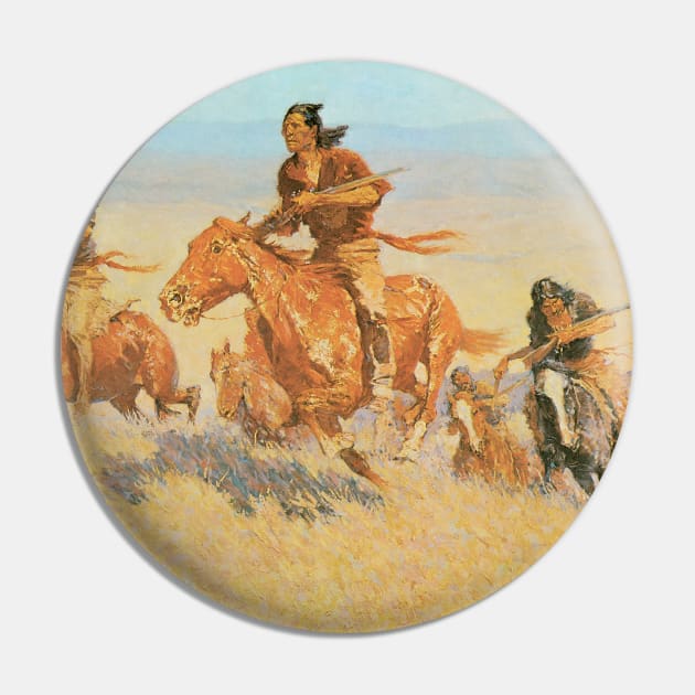 The Buffalo Runners, Big Horn Basin by Frederick Remington Pin by MasterpieceCafe