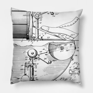 Drum Lovers Gift Idea Patent Print Bass Drum Beat 1914 Pillow