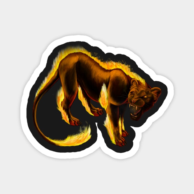 Fire Lioness Magnet by Unicornarama