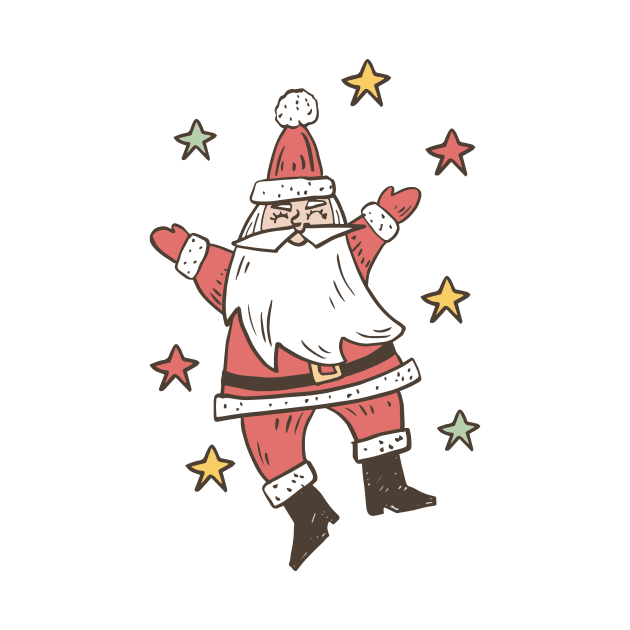 Retro Starry Santa by SWON Design