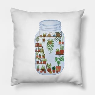 Mason Jar Houseplant Greenhouse Pillow