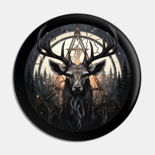 Deer in the dark forest Pin