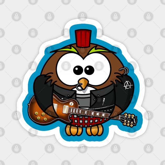 Rock n roll owl Magnet by Totallytees55