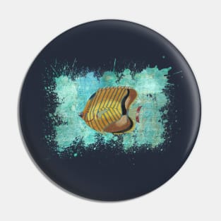 Butterfly Fish Splash - Marine Biology - Ocean Art Pin