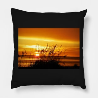 Shades of gold beach sunset Pillow