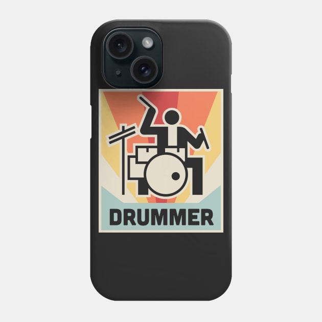 Vintage 70s Drummer Design Phone Case by MeatMan