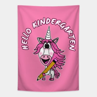 Hello Kindergarten Unicorn First Day Of School Tapestry