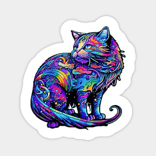 Colorful melting Cat design #3 Magnet