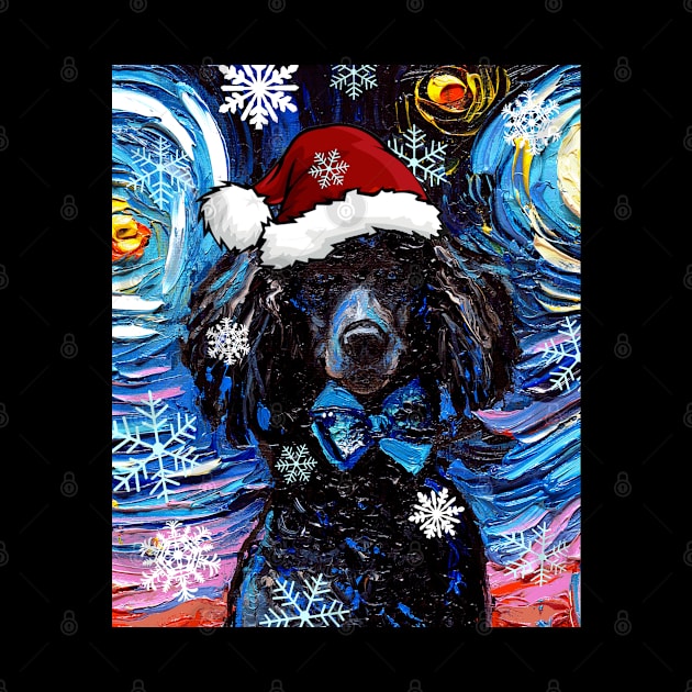 Black Poodle Santa by sagittariusgallery