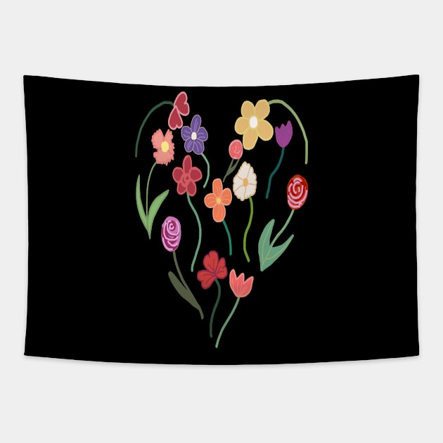 Flower Heart Tapestry by Repeat Candy