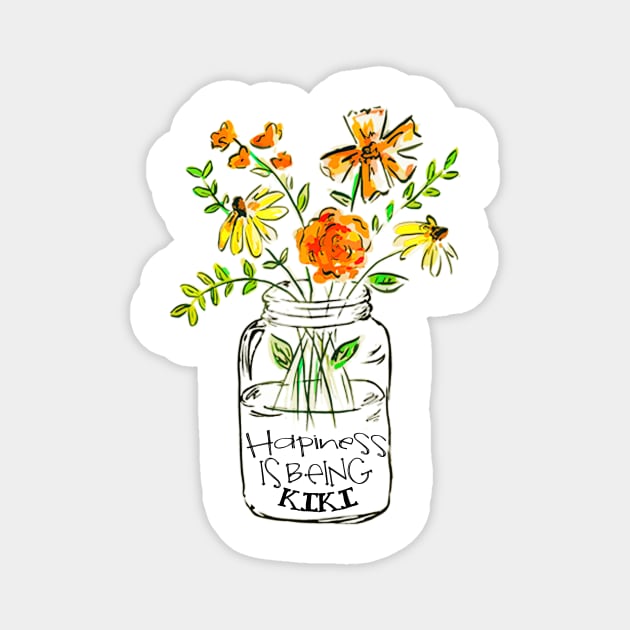 Happiness is being kiki floral gift Magnet by DoorTees