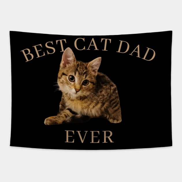 Best Cat Dad Ever, Cat Lover Cute Tapestry by K.C Designs