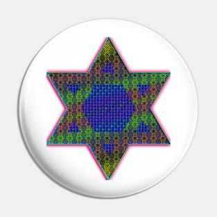 Star of David Psychedelic Pin