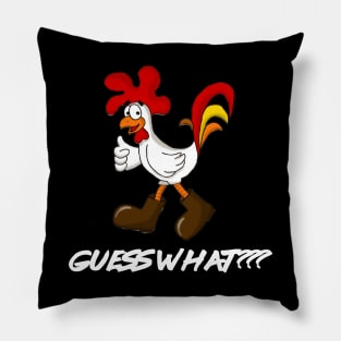 Guess What Funny Design Art Chicken Butt Pillow