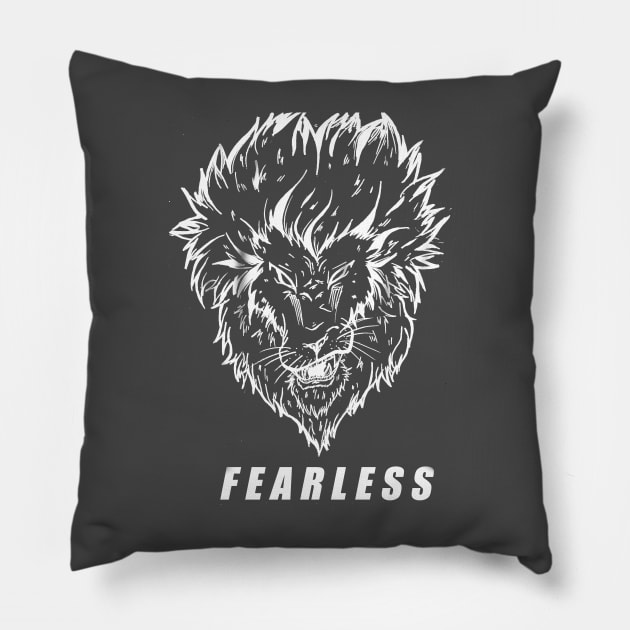 FEARLESS (inverted) Pillow by ink_star