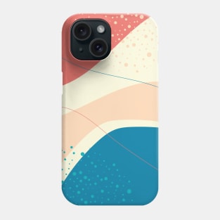 Modern Abstract Organic Shapes in Yellow, Peach, Salmon and Blue Phone Case