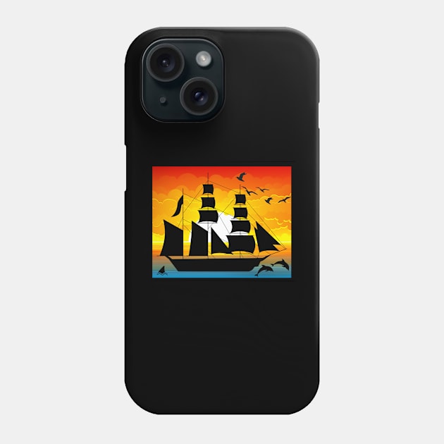 Sailing at sunset Phone Case by Blue Butterfly Designs 