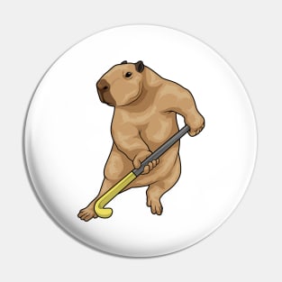 Capybara Field hockey Hockey stick Pin
