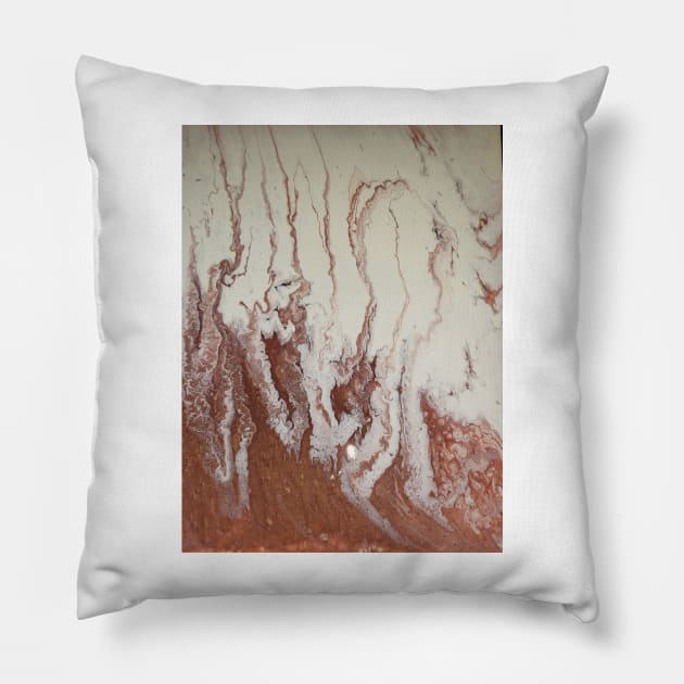 Drizzled copper and cream Pillow by Kim-Pratt