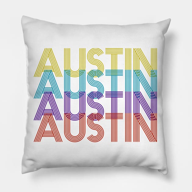 Austin Retro Pillow by djhyman