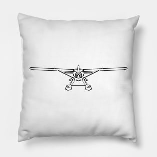 Float plane classic aircraft black outline graphic Pillow