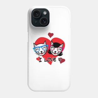 Geek Cats in Love Phone Case