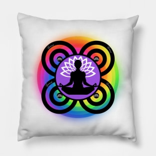 ZEN MEDITATION RAINBOW LOTUS FLOWER Pillow