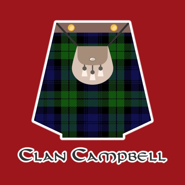 Scottish Clan Campbell Tartan Kilt Highlands by Grassroots Green