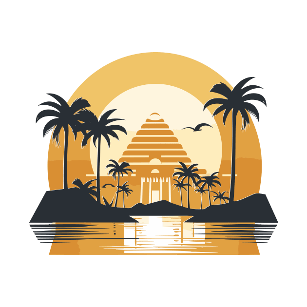 Ancient Egypt Pharaohs, Pyramids, Ancient Elegance: Tropical Sunset by FK
