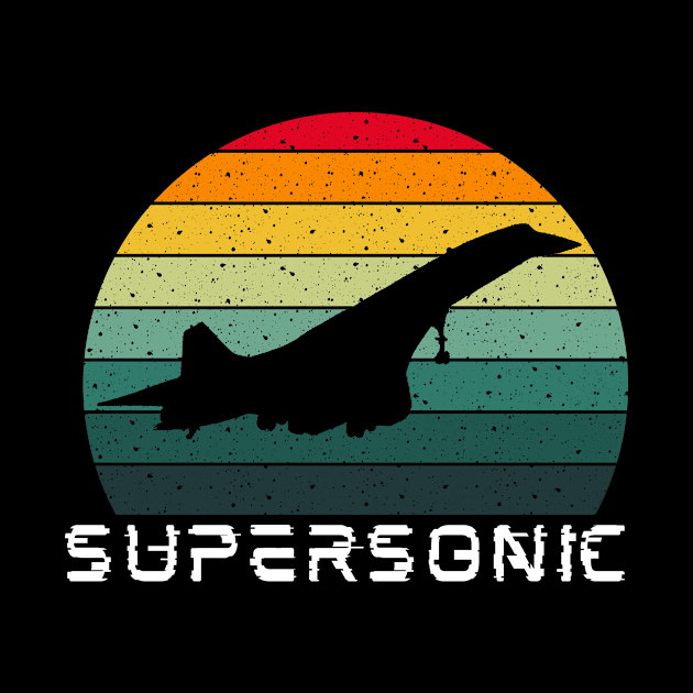 Supersonic Jet Aircraft Sunset retro Colors Birthday Gift by GBDesigner