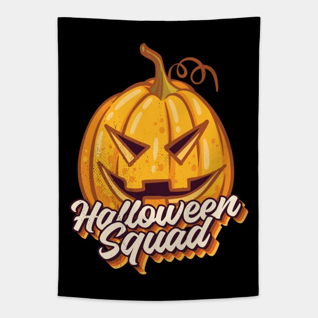 Pumpkin Halloween Squad Tapestry by ArtStopCreative