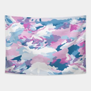 Blue and Pink Camo Pattern Tapestry