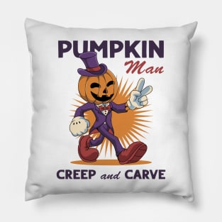 Pumpkin Man Halloween Pillow