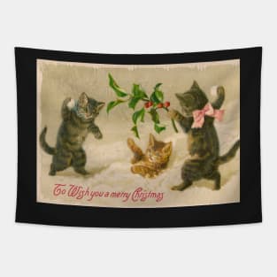 vintage Kitten Christmas Tapestry