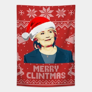 Hillary Clinton Merry Clintmas Tapestry