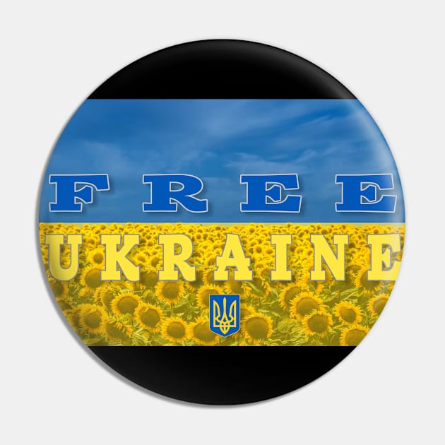 Free Ukraine Pin by nomoji