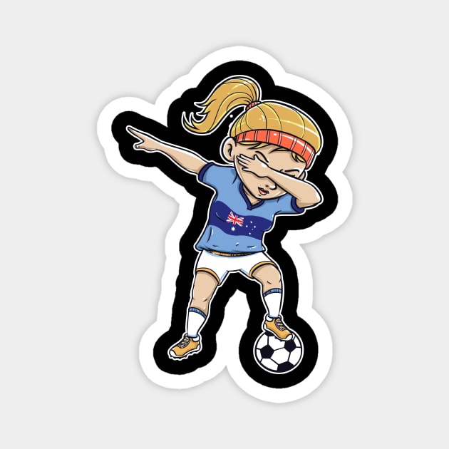 Dabbing Soccer Player Funny Australia Fan T-Shirt girl Magnet by Pummli