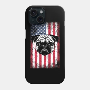 Patriotic Pugs American Flag Phone Case