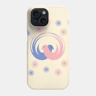 Two birds: blue and pink Phone Case